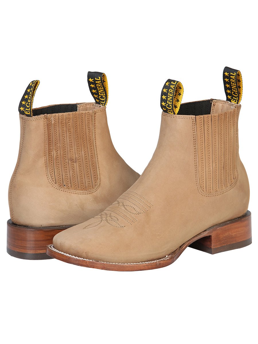 El General Square Toe Ankle Boot - Nobuck Sand 126191 - BELLEZA'S - El General Square Toe Ankle Boot - Nobuck Sand 126191 - CABALLERO - 12619101