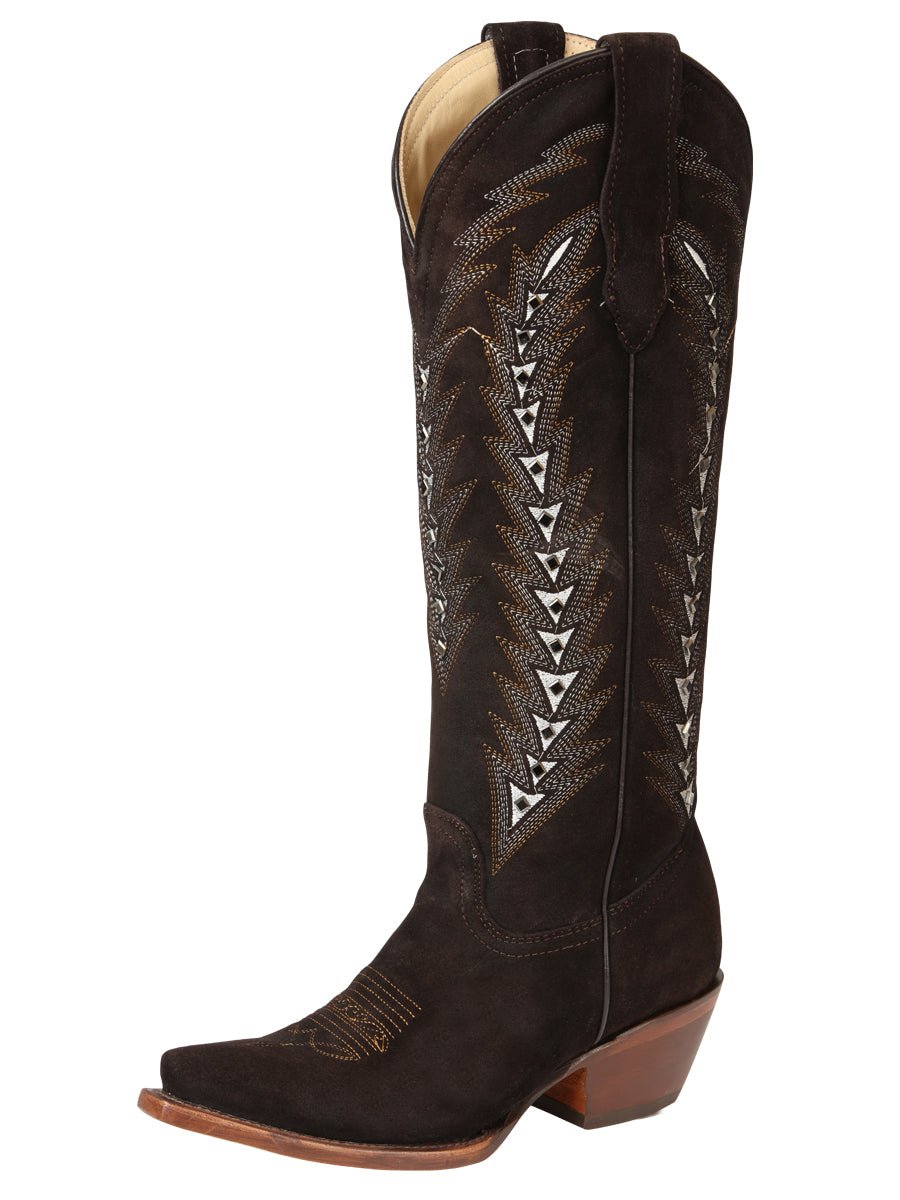 El General Women’s Embroidered Western Boots - Dark Brown 45789 - BELLEZA'S - El General Women’s Embroidered Western Boots - Dark Brown 45789 - DAMA - 04578901