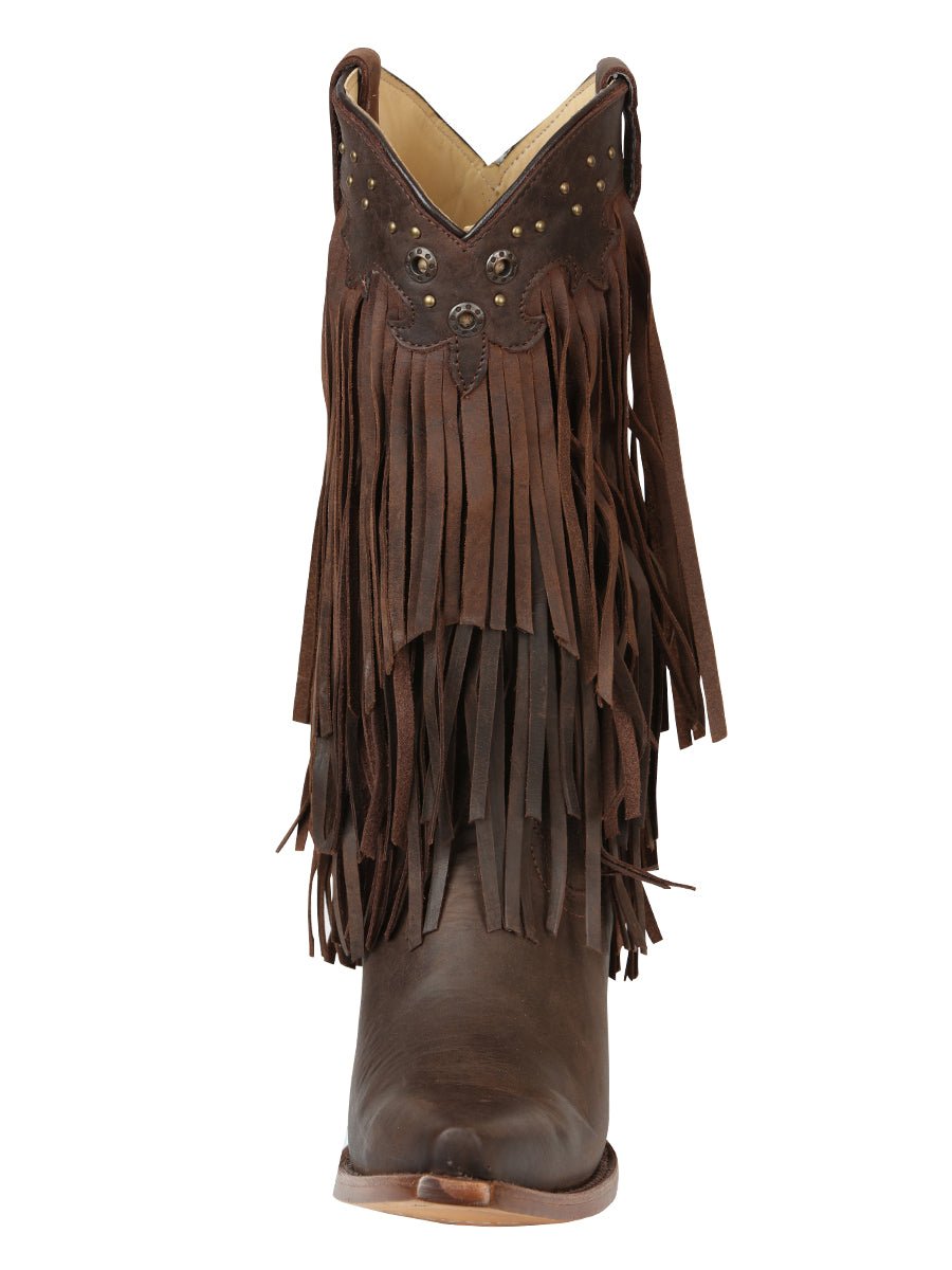 El General Women’s Fringe Western Boots - Choco 45795 - BELLEZA'S - El General Women’s Fringe Western Boots - Choco 45795 - DAMA - 04579501