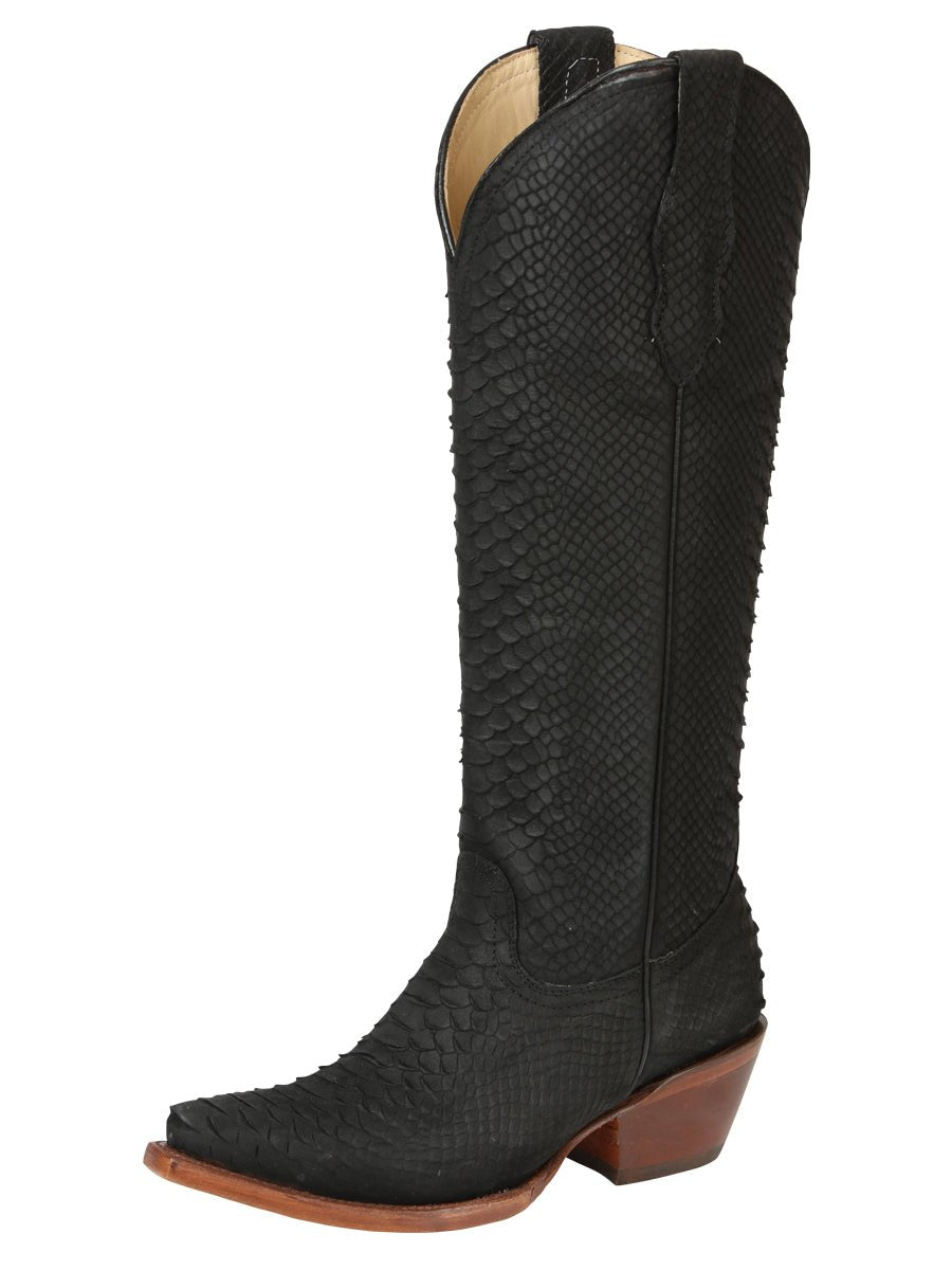 El General Women’s Western Boots Python Print - Black 45791 - BELLEZA'S - El General Women’s Western Boots Python Print - Black 45791 - DAMA - 04579101