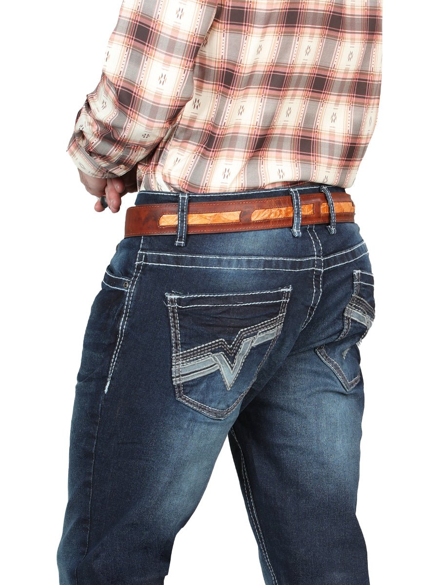 El Norteño Dark Blue Skinny Stretch Pants 126633 - BELLEZA'S - El Norteño Dark Blue Skinny Stretch Pants 126633 - CABALLERO - 12663301