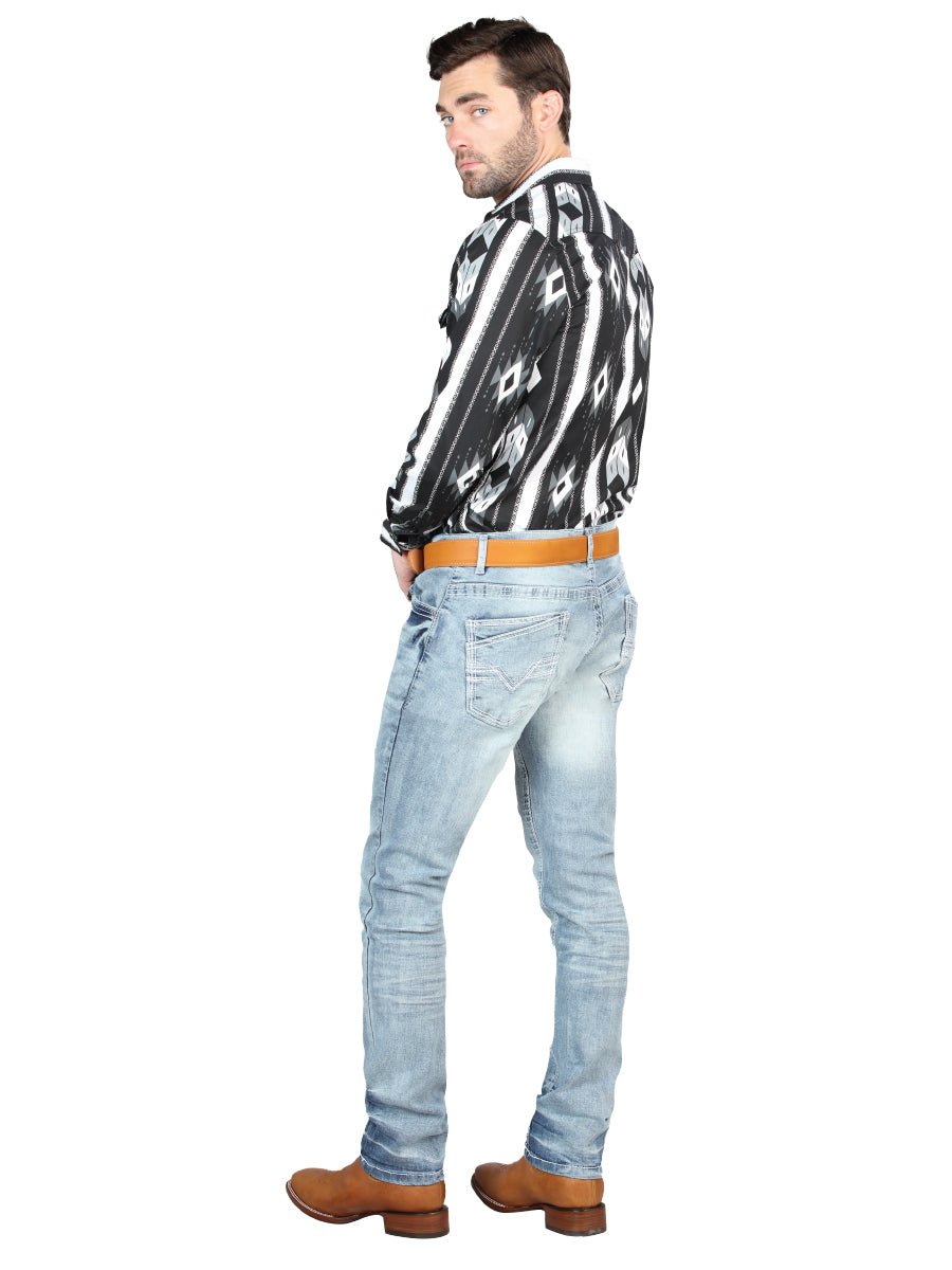 El Norteño Light Blue Skinny Stretch Pants 126632 - BELLEZA'S - El Norteño Light Blue Skinny Stretch Pants 126632 - CABALLERO - 12663201