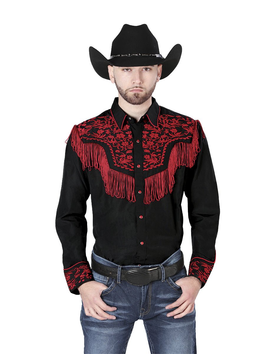 El Señor de los Cielos Embroidery Shirt Black/Red 126726 - BELLEZA'S - El Señor de los Cielos Embroidery Shirt Black/Red 126726 - CABALLERO - 12672601