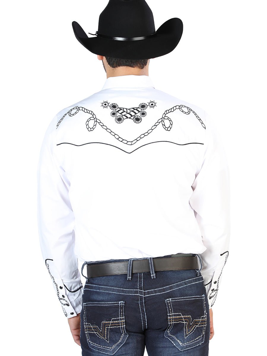 El Señor de los Cielos Embroidery Shirt Whie/Black 126718 - BELLEZA'S - El Señor de los Cielos Embroidery Shirt Whie/Black 126718 - CABALLERO - 12671801