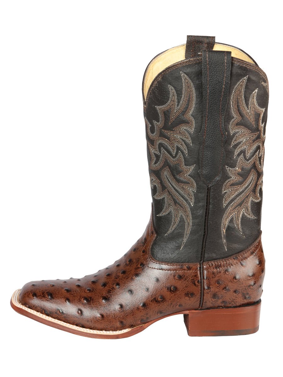El Señor de los Cielos Men’s Rodeo Boot - Imitation Ostrich Leather - Brown 44934 - BELLEZA'S - El Señor de los Cielos Men’s Rodeo Boot - Imitation Ostrich Leather - Brown 44934 - CABALLERO - 04493401