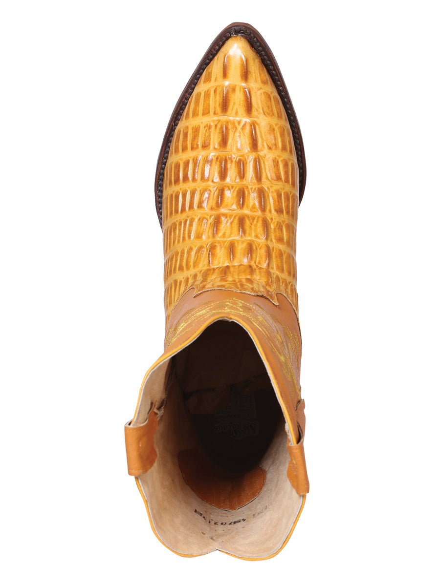 El Señor de los Cielos Men’s Western Boot - Caiman Tail Print Leather - Butter 40843 - BELLEZA'S - El Señor de los Cielos Men’s Western Boot - Caiman Tail Print Leather - Butter 40843 - CABALLERO - 04084301