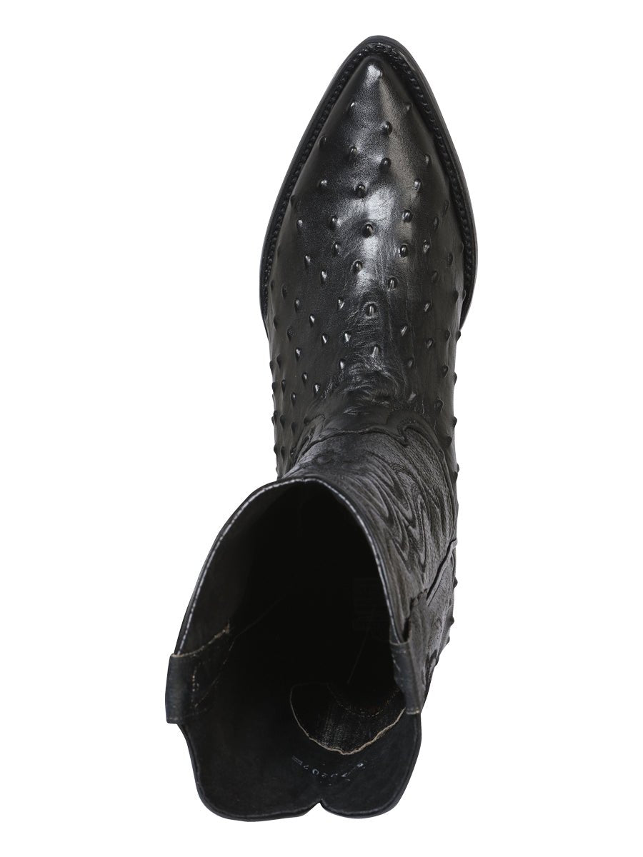 El Señor de los Cielos Men’s Western Boots - Imitation Ostrich Leather - Black 40836 - BELLEZA'S - El Señor de los Cielos Men’s Western Boots - Imitation Ostrich Leather - Black 40836 - CABALLERO - 04083601