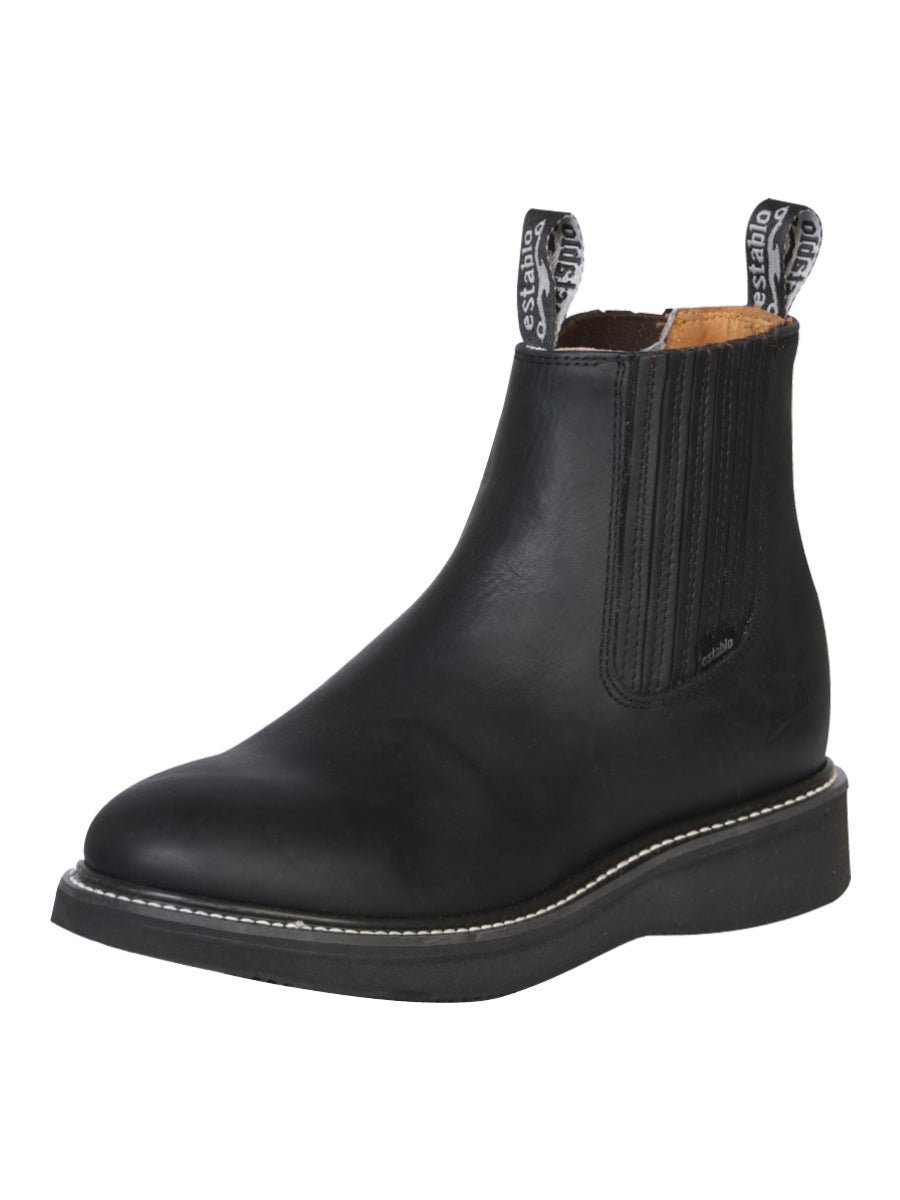 Establo Men’s Work Ankle Boot - Grasso Leather - Black 320 - BELLEZA'S - Establo Men’s Work Ankle Boot - Grasso Leather - Black 320 - CABALLERO - 00032001