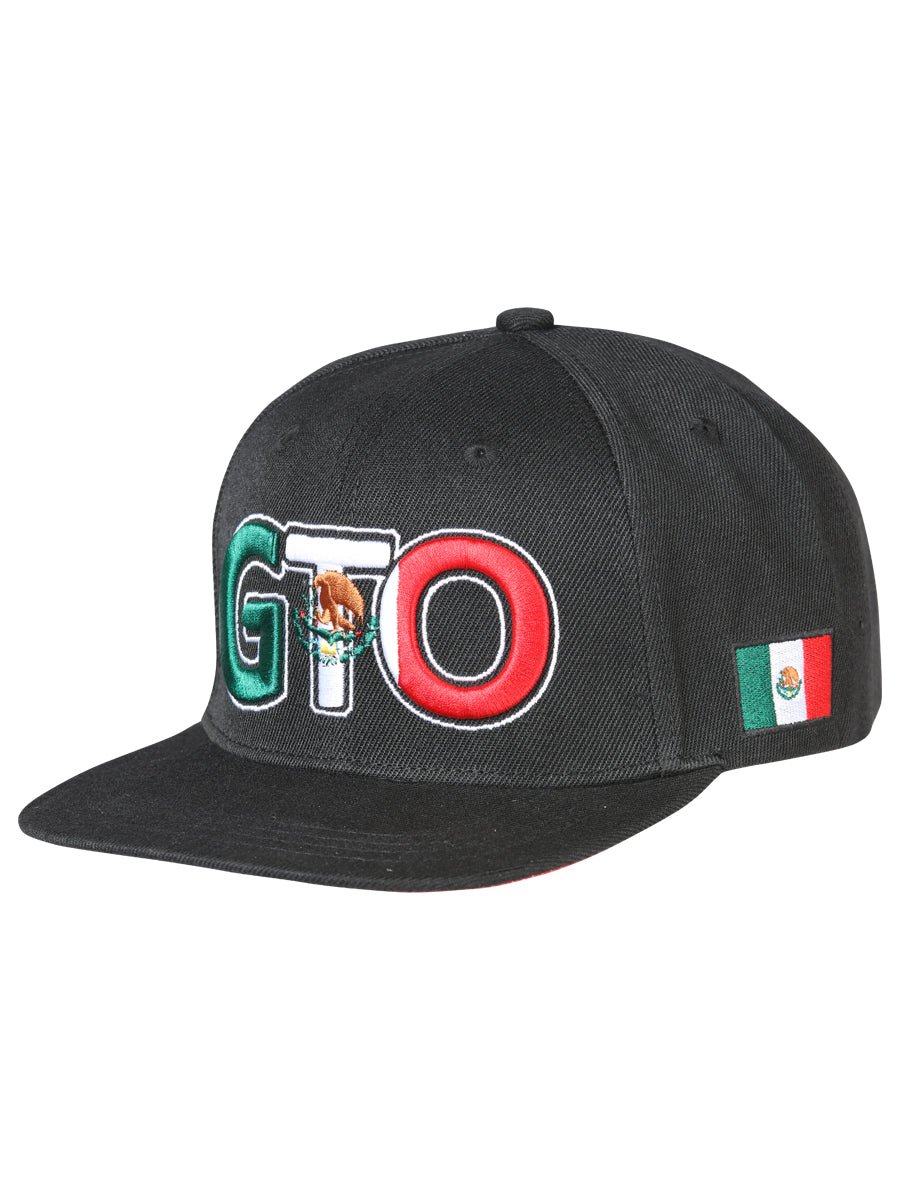 Guanajuato Black Embroidered Polyester Snap Back Cap 'El General' 44789 - BELLEZA'S - Guanajuato Black Embroidered Polyester Snap Back Cap 'El General' 44789 - Caps - 04478901