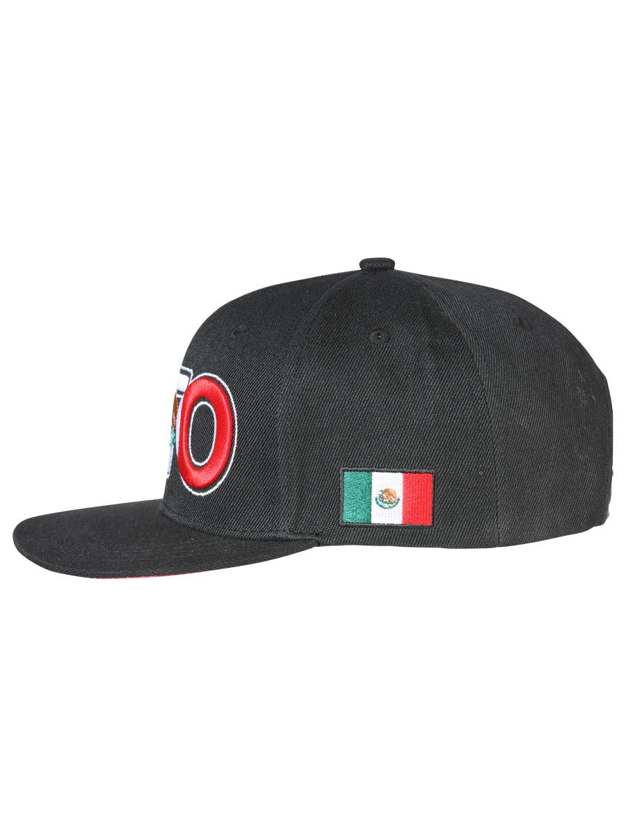 Guanajuato Black Embroidered Polyester Snap Back Cap 'El General' 44789 - BELLEZA'S - Guanajuato Black Embroidered Polyester Snap Back Cap 'El General' 44789 - Caps - 04478901