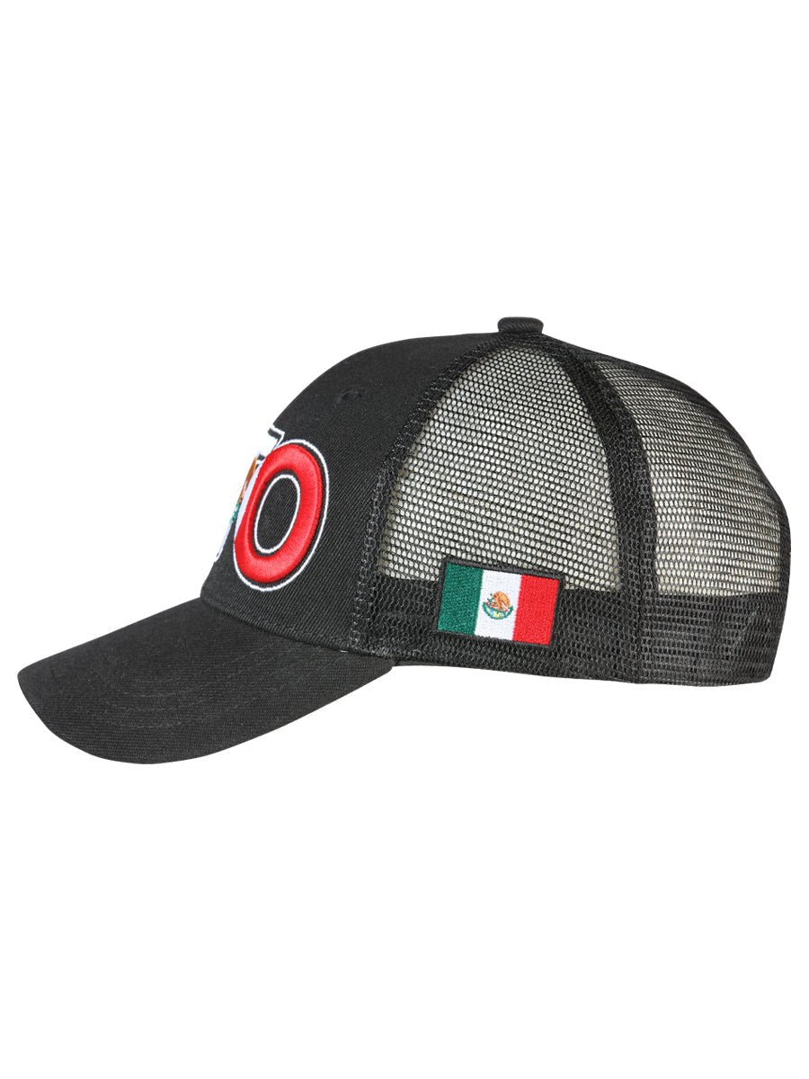 Guanajuato Black Embroidered Polyester Snap Back Cap 'El General' 44790 - BELLEZA'S - Guanajuato Black Embroidered Polyester Snap Back Cap 'El General' 44790 - Caps - 04479001