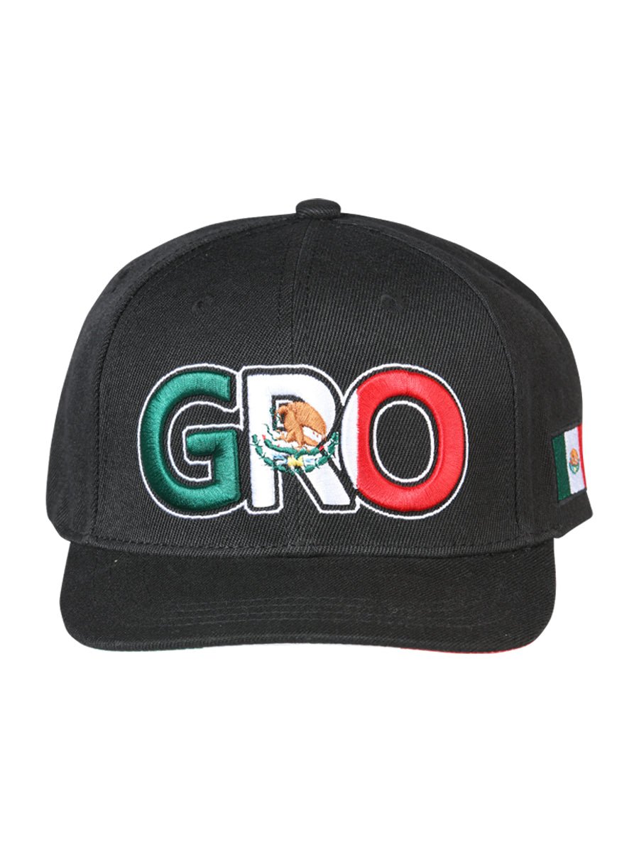 Guerrero Black Embroidered Polyester Snap Back Cap 'El General' 44791 - BELLEZA'S - Guerrero Black Embroidered Polyester Snap Back Cap 'El General' 44791 - Caps - 04479101