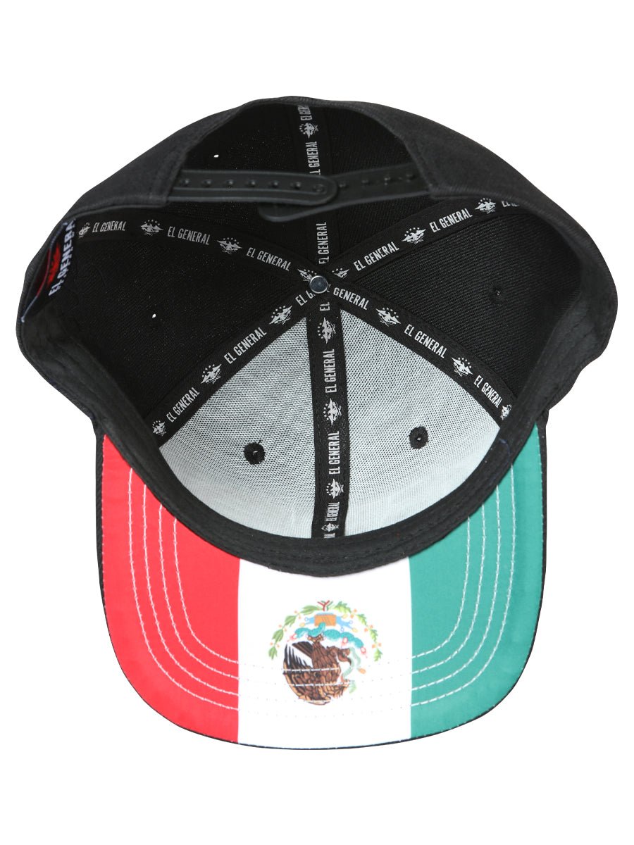 Guerrero Black Embroidered Polyester Snap Back Cap 'El General' 44791 - BELLEZA'S - Guerrero Black Embroidered Polyester Snap Back Cap 'El General' 44791 - Caps - 04479101