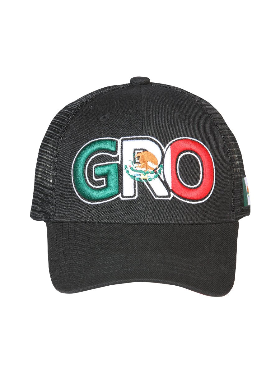 Guerrero Black Embroidered Polyester Snap Back Cap 'El General' 44792 - BELLEZA'S - Guerrero Black Embroidered Polyester Snap Back Cap 'El General' 44792 - Caps - 04479201