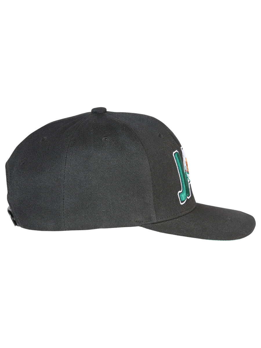 Jalisco Black Embroidered Polyester Snap Back Cap 'El General' 44781 - BELLEZA'S - Jalisco Black Embroidered Polyester Snap Back Cap 'El General' 44781 - Caps - 04478101