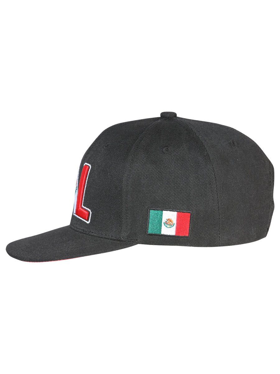 Jalisco Black Embroidered Polyester Snap Back Cap 'El General' 44781 - BELLEZA'S - Jalisco Black Embroidered Polyester Snap Back Cap 'El General' 44781 - Caps - 04478101
