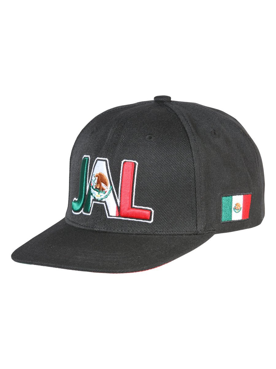 Jalisco Black Embroidered Polyester Snap Back Cap 'El General' 44781 - BELLEZA'S - Jalisco Black Embroidered Polyester Snap Back Cap 'El General' 44781 - Caps - 04478101