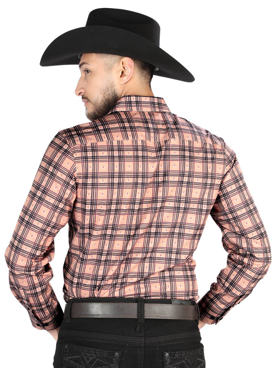 Men's Beige/Black Printed Long Sleeve Western Shirt 'El Señor de los Cielos' 44697 - BELLEZA'S - Men's Beige/Black Printed Long Sleeve Western Shirt 'El Señor de los Cielos' 44697 - Men's Shirt - 04469701