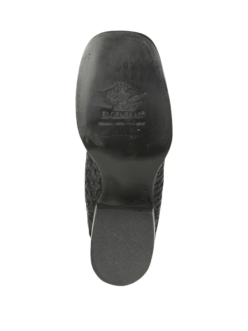 Men’s Black Petatillo Engraved on Cowhide Leather Rodeo Boots 'El General' 44884 - BELLEZA'S - Men’s Black Petatillo Engraved on Cowhide Leather Rodeo Boots 'El General' 44884 - Men's Boot - 04488401