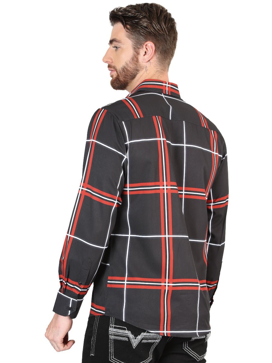 Men's Black Printed Long Sleeve Western Shirt 'El Señor de los Cielos' 44605 - BELLEZA'S - Men's Black Printed Long Sleeve Western Shirt 'El Señor de los Cielos' 44605 - Men's Shirt - 04460501