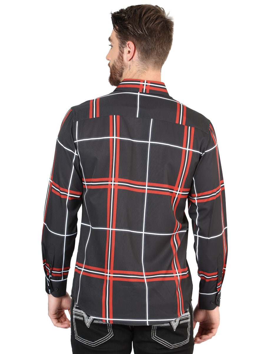 Men's Black Printed Long Sleeve Western Shirt 'El Señor de los Cielos' 44605 - BELLEZA'S - Men's Black Printed Long Sleeve Western Shirt 'El Señor de los Cielos' 44605 - Men's Shirt - 04460501