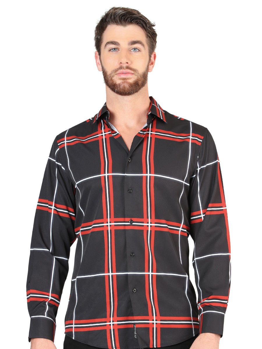 Men's Black Printed Long Sleeve Western Shirt 'El Señor de los Cielos' 44605 - BELLEZA'S - Men's Black Printed Long Sleeve Western Shirt 'El Señor de los Cielos' 44605 - Men's Shirt - 04460501