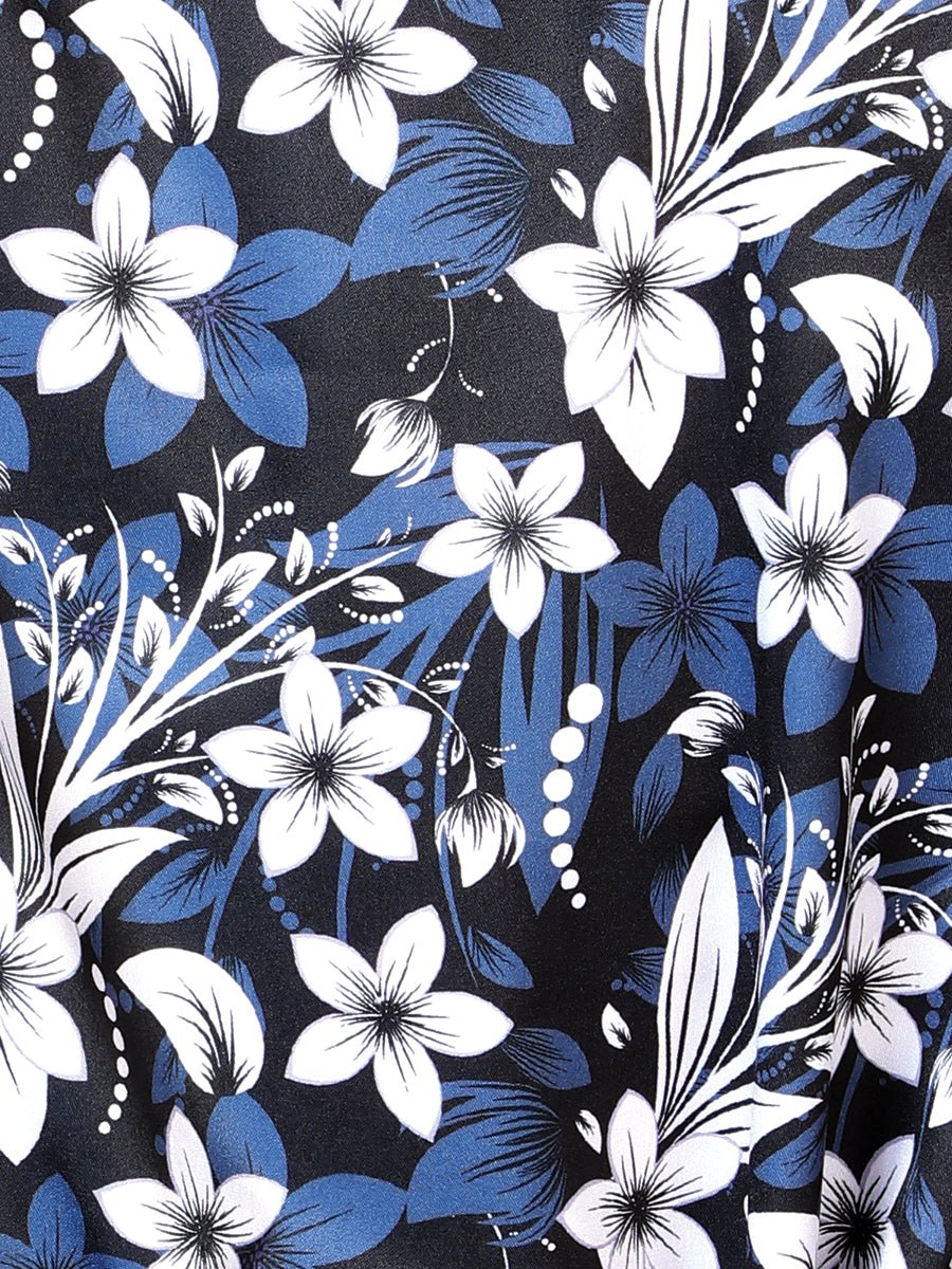 Men's Blue Flowers Printed Long Sleeve Western Shirt 'El Señor de los Cielos' 43954 - BELLEZA'S - Men's Blue Flowers Printed Long Sleeve Western Shirt 'El Señor de los Cielos' 43954 - Men's Shirt - 04395401