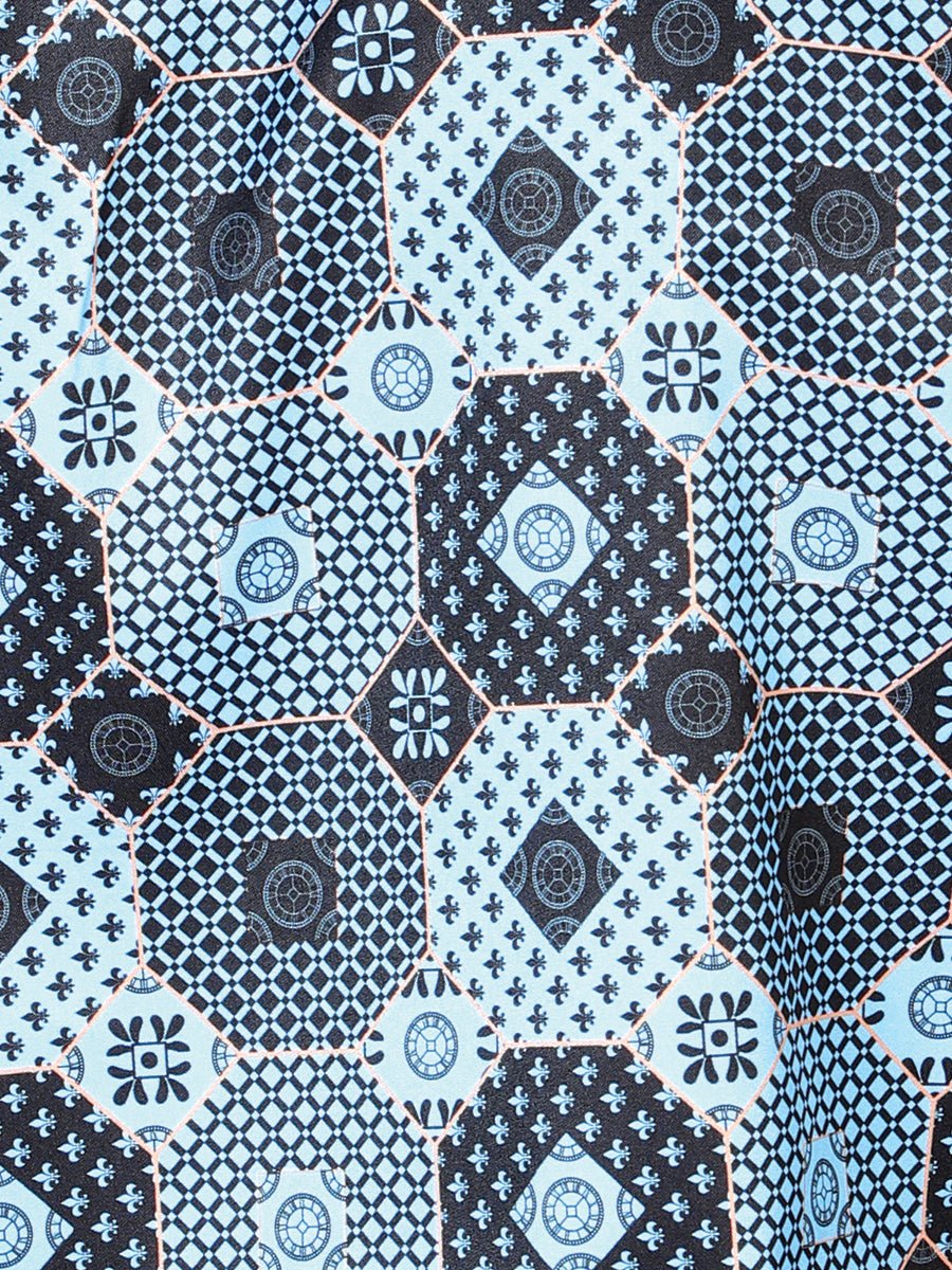 Men's Blue Printed Long Sleeve Western Shirt 'El Señor de los Cielos' 43963 - BELLEZA'S - Men's Blue Printed Long Sleeve Western Shirt 'El Señor de los Cielos' 43963 - Men's Shirt - 04396301