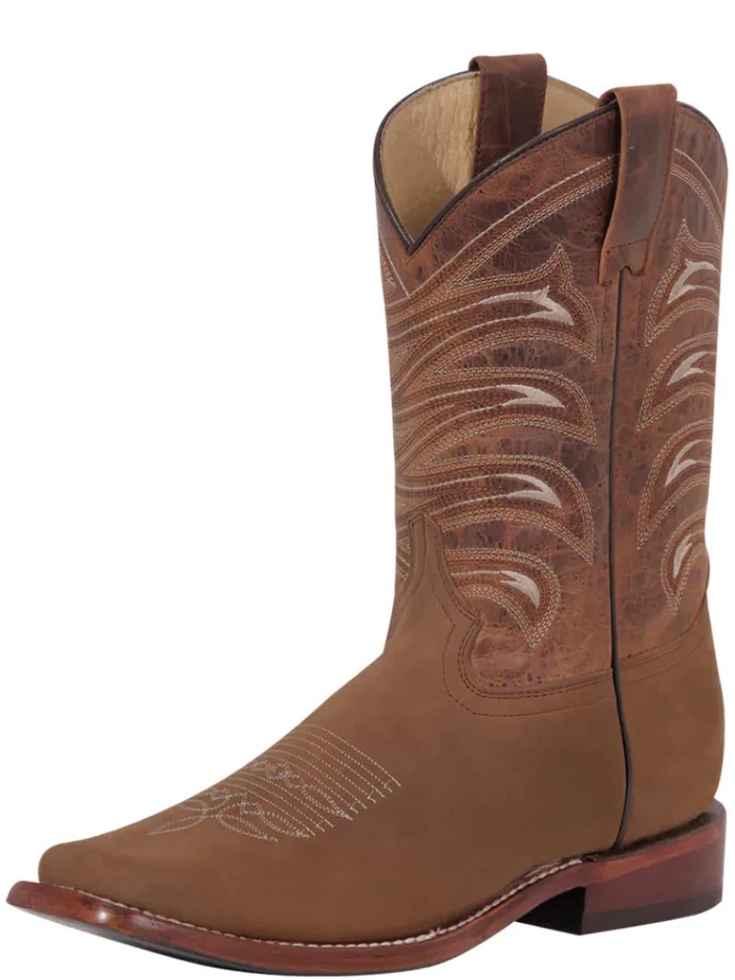 Men's Bovino Crazy Leather Classic Western Cowboy Rodeo Boots 'El General' Tan 42993 - BELLEZA'S - Men's Bovino Crazy Leather Classic Western Cowboy Rodeo Boots 'El General' Tan 42993 - Men's Boot - 04299301