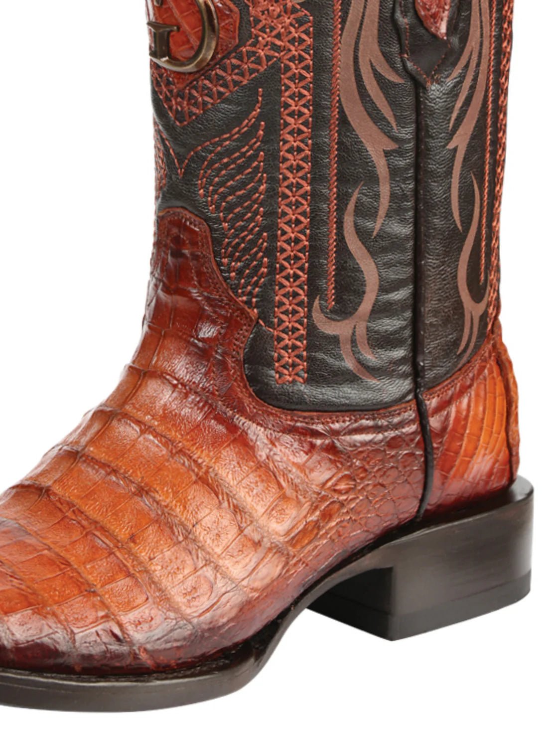 Men's Caiman Belly Original Exotic Cowboy Boots 'El General' Cognac 45520 - BELLEZA'S - Men's Caiman Belly Original Exotic Cowboy Boots 'El General' Cognac 45520 - Men's Boot - 04552001