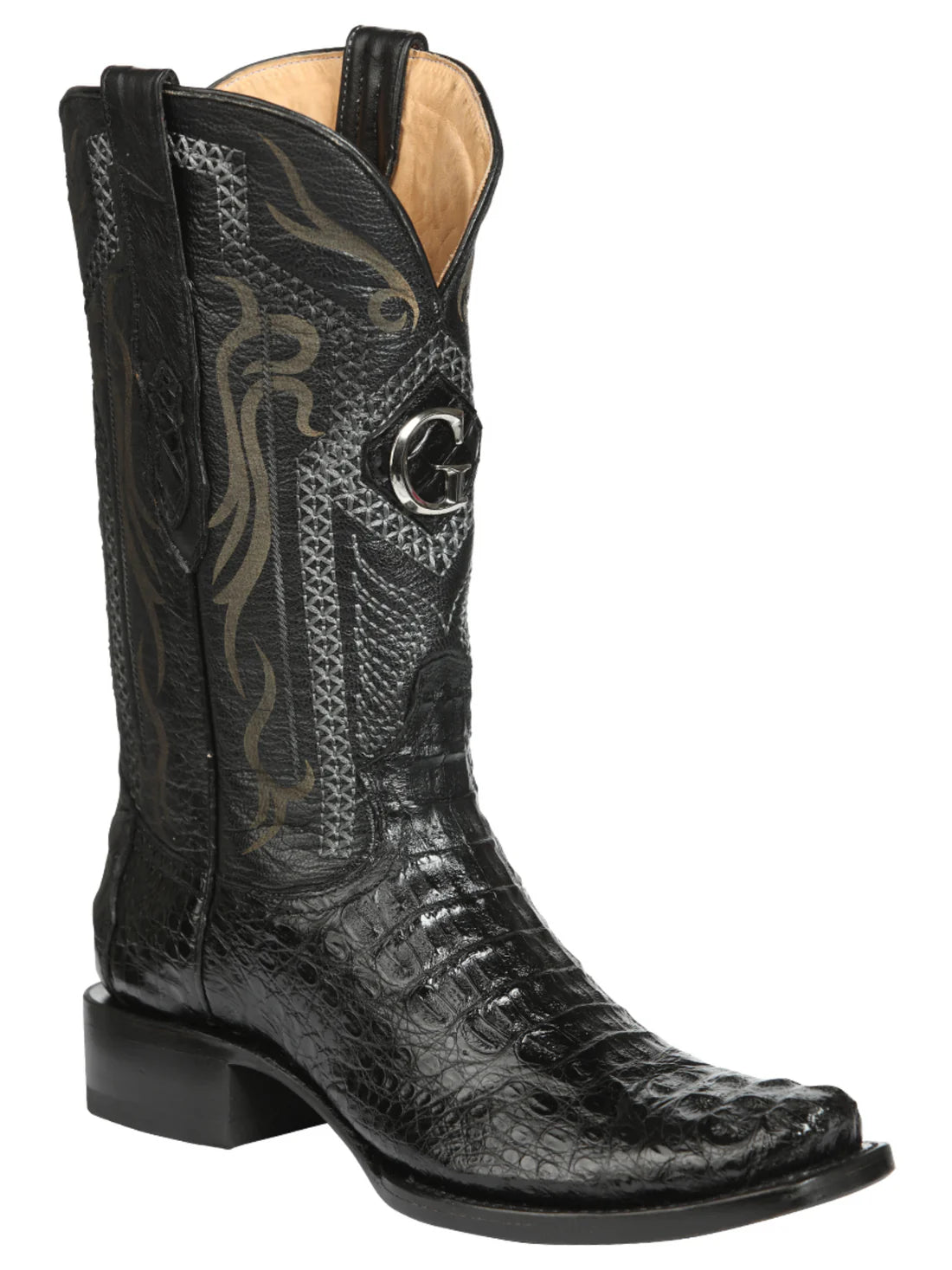Men's Caimán Exotic Original Rodeo Cowboy Boots 'El General' Black 45521 - BELLEZA'S - Men's Caimán Exotic Original Rodeo Cowboy Boots 'El General' Black 45521 - Men's Boot - 04552101