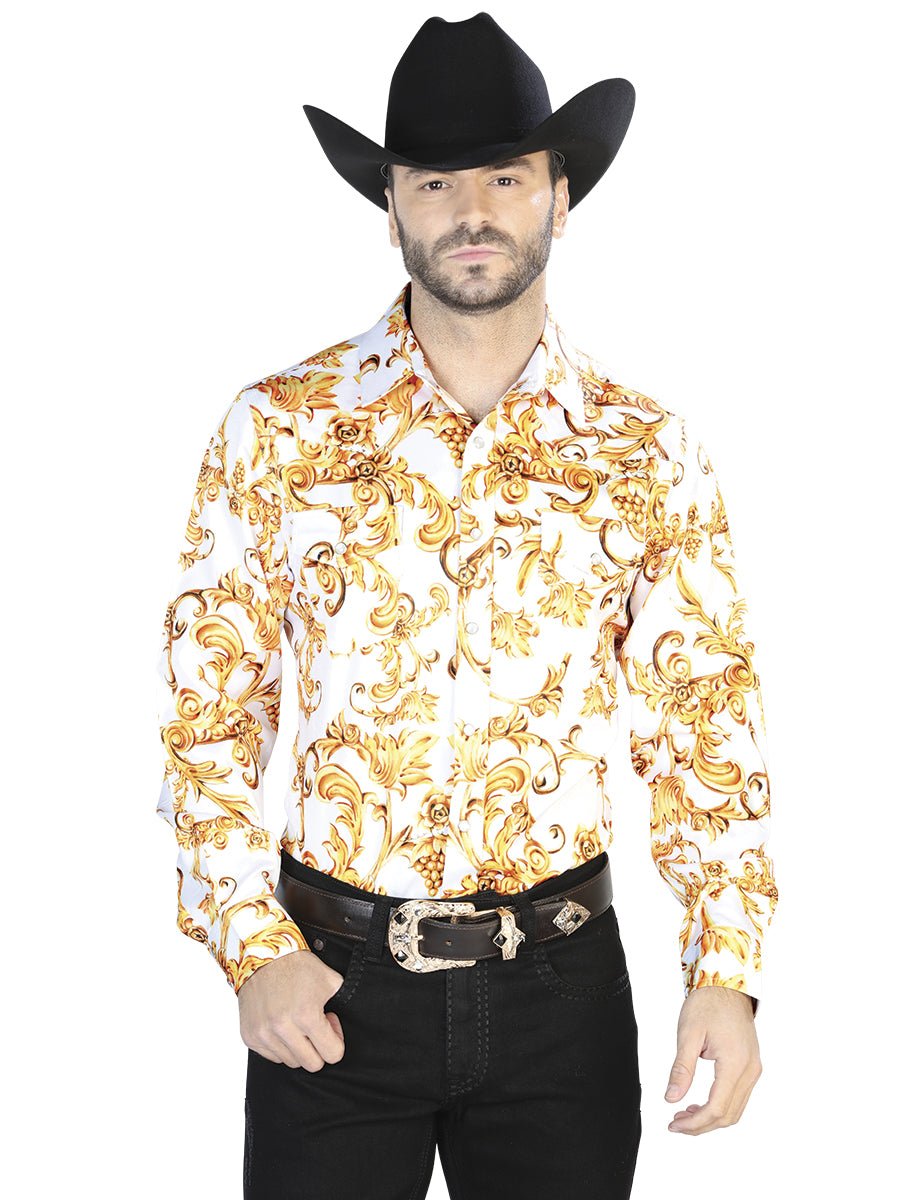 Men's Casual Shirt Multi Occasions 'El Señor de los Cielos' Gold 44060 - BELLEZA'S - Men's Casual Shirt Multi Occasions 'El Señor de los Cielos' Gold 44060 - Men's Shirt - 04406001