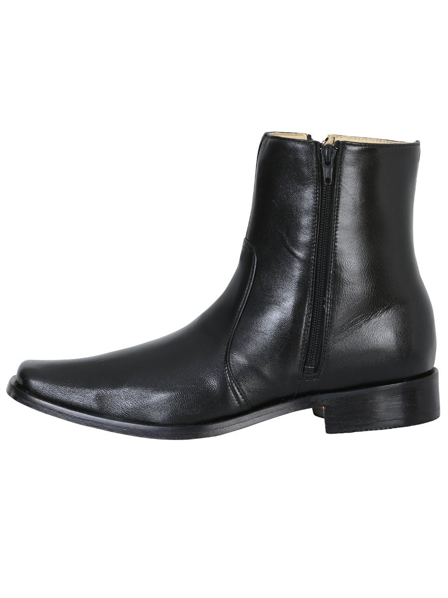 Men's Classic Dress Boots with Double Closure 'El Besserro' Black Color 10661 - BELLEZA'S - Men's Classic Dress Boots with Double Closure 'El Besserro' Black Color 10661 - Men's Ankle Boots - 01066101