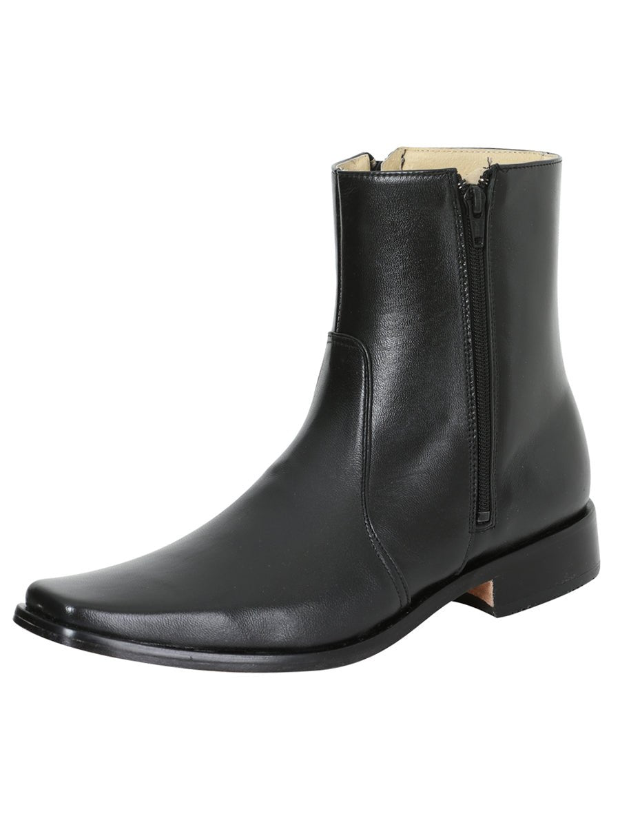 Men's Classic Dress Boots with Double Closure 'El Besserro' Black Color 10661 - BELLEZA'S - Men's Classic Dress Boots with Double Closure 'El Besserro' Black Color 10661 - Men's Ankle Boots - 01066101