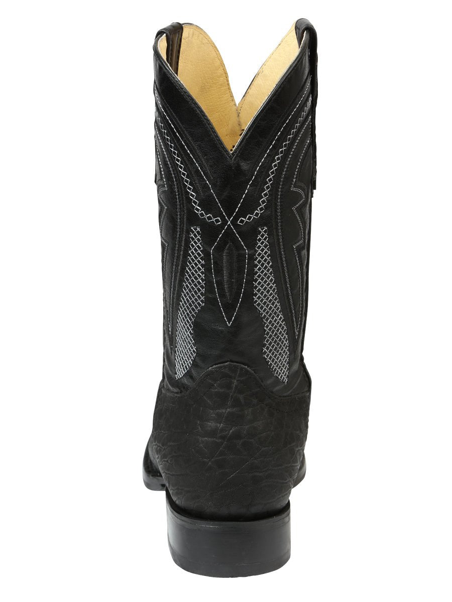 Men’s El General Western Boots - Imitation Bull Neck Black 45666 - BELLEZA'S - Men’s El General Western Boots - Imitation Bull Neck Black 45666 - CABALLERO - 04566601