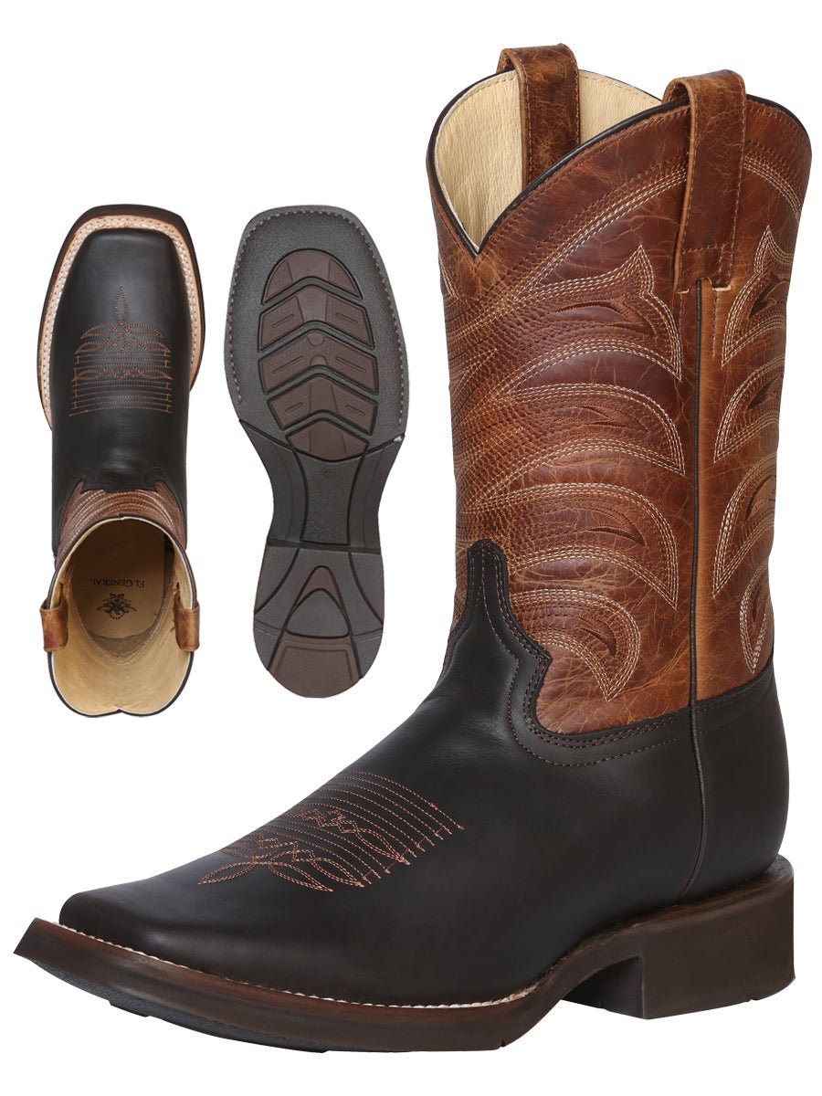 Men's Genuine Bovine Leather Classic Rodeo Western Cowboy Boots 'El General' 43000 - BELLEZA'S - Men's Genuine Bovine Leather Classic Rodeo Western Cowboy Boots 'El General' 43000 - Men's Boot - 04300001