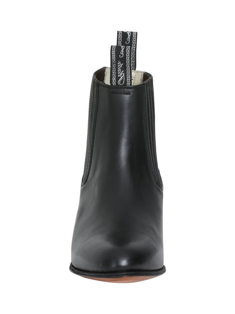 Men's Genuine Leather Classic Charro Boots 'El Canelo' Atlas Black Color 232 - BELLEZA'S - Men's Genuine Leather Classic Charro Boots 'El Canelo' Atlas Black Color 232 - Men's Ankle Boots - 00023201