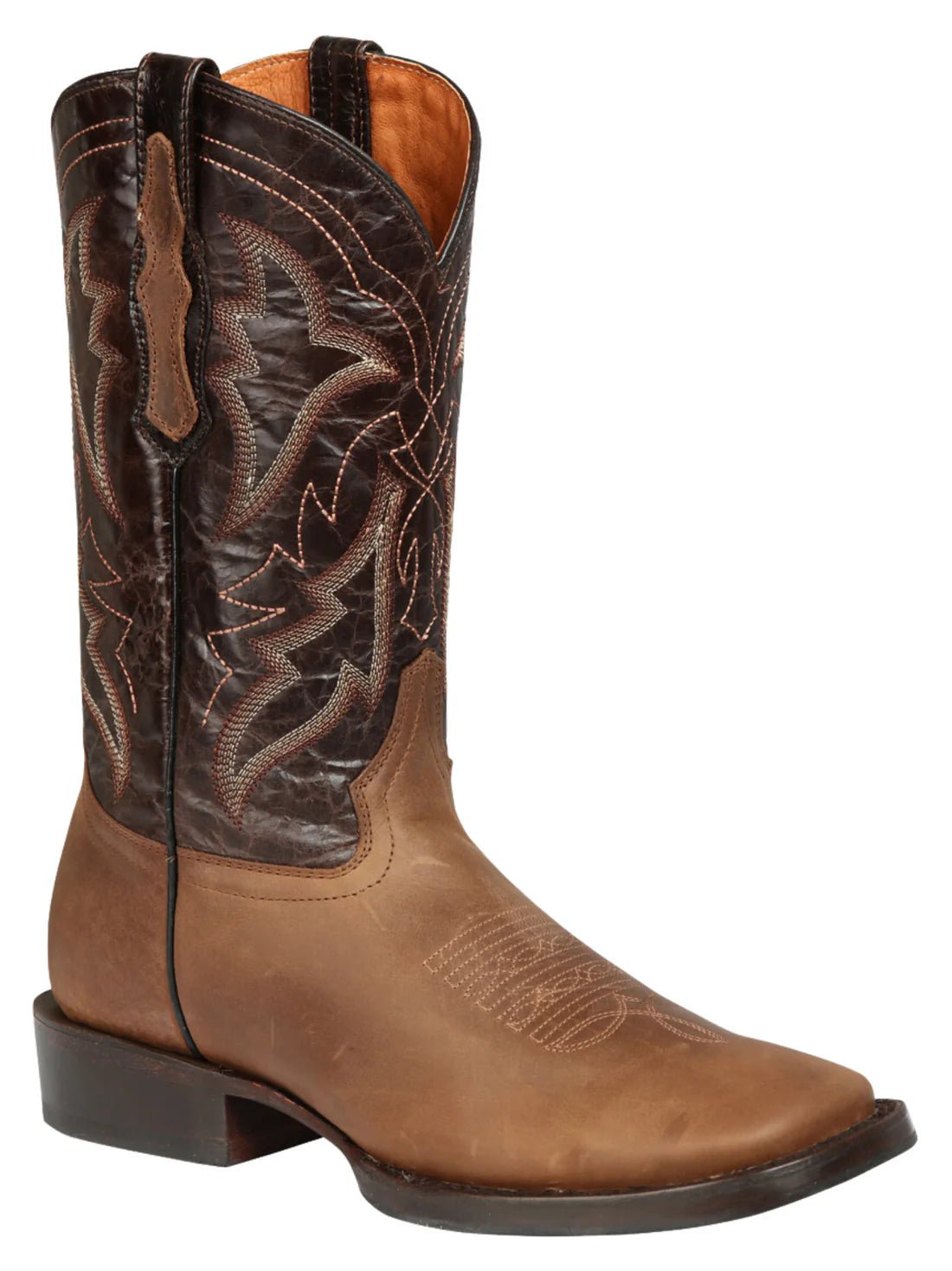 Men's Genuine Leather Classic Western Cowboy Boots 'El General' Brown 44859 - BELLEZA'S - Men's Genuine Leather Classic Western Cowboy Boots 'El General' Brown 44859 - Men's Boot - 04485901