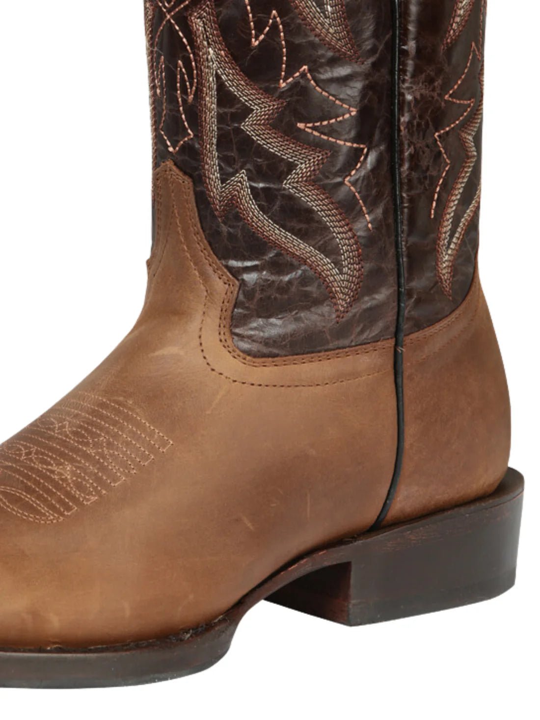 Men's Genuine Leather Classic Western Cowboy Boots 'El General' Brown 44859 - BELLEZA'S - Men's Genuine Leather Classic Western Cowboy Boots 'El General' Brown 44859 - Men's Boot - 04485901