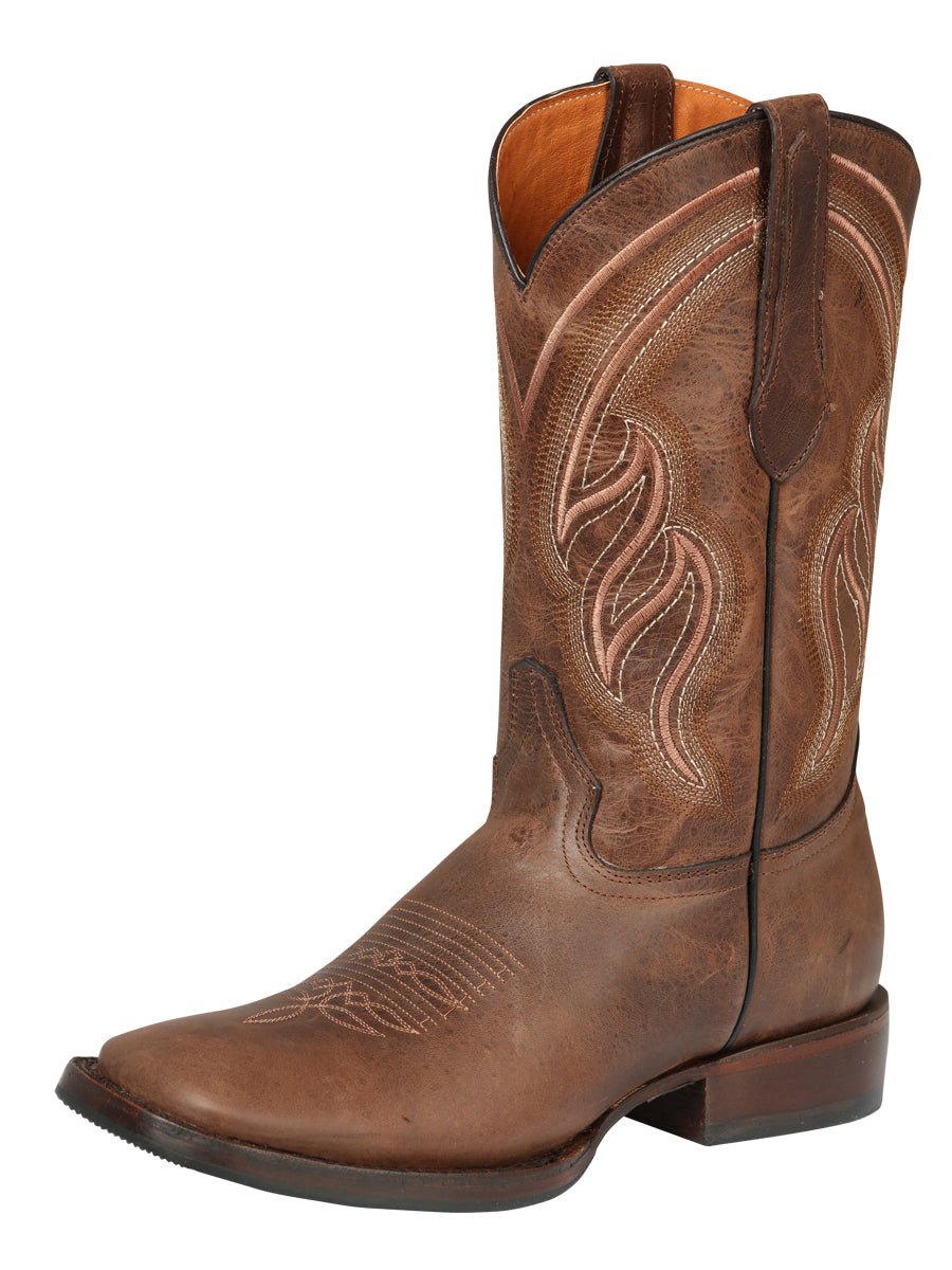 Men's Genuine Leather Classic Western Cowboy Boots 'El General' Brown 44860 - BELLEZA'S - Men's Genuine Leather Classic Western Cowboy Boots 'El General' Brown 44860 - Men's Boot - 04486001