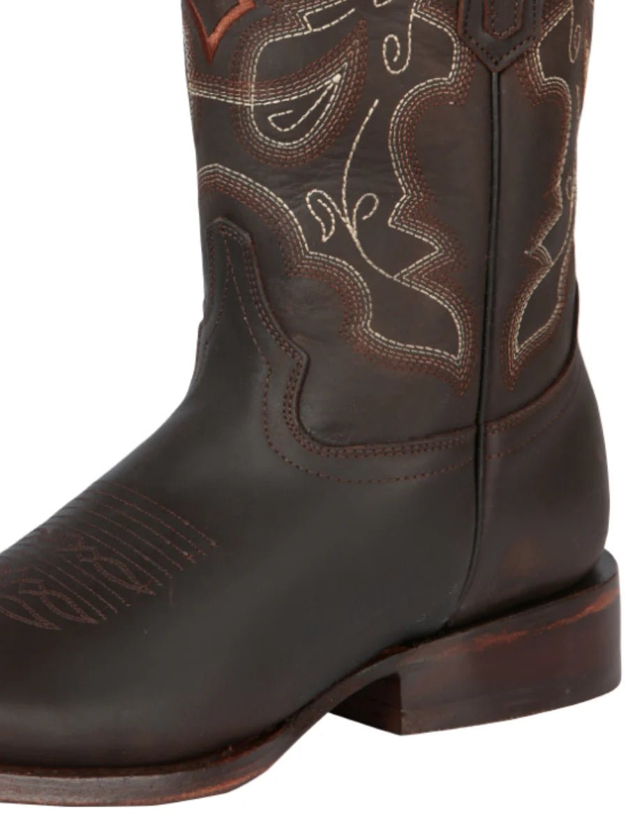 Men's Genuine Leather Classic Western Rodeo Cowboy Boots 'El General' Brown 44656 - BELLEZA'S - Men's Genuine Leather Classic Western Rodeo Cowboy Boots 'El General' Brown 44656 - Men's Boot - 04465601