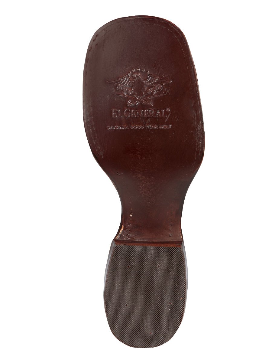 Men's Genuine Leather Classic Western Rodeo Cowboy Boots 'El General' Brown 44656 - BELLEZA'S - Men's Genuine Leather Classic Western Rodeo Cowboy Boots 'El General' Brown 44656 - Men's Boot - 04465601