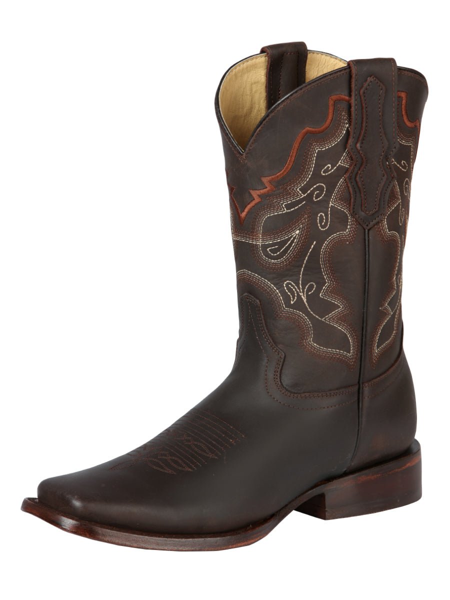 Men's Genuine Leather Classic Western Rodeo Cowboy Boots 'El General' Brown 44656 - BELLEZA'S - Men's Genuine Leather Classic Western Rodeo Cowboy Boots 'El General' Brown 44656 - Men's Boot - 04465601