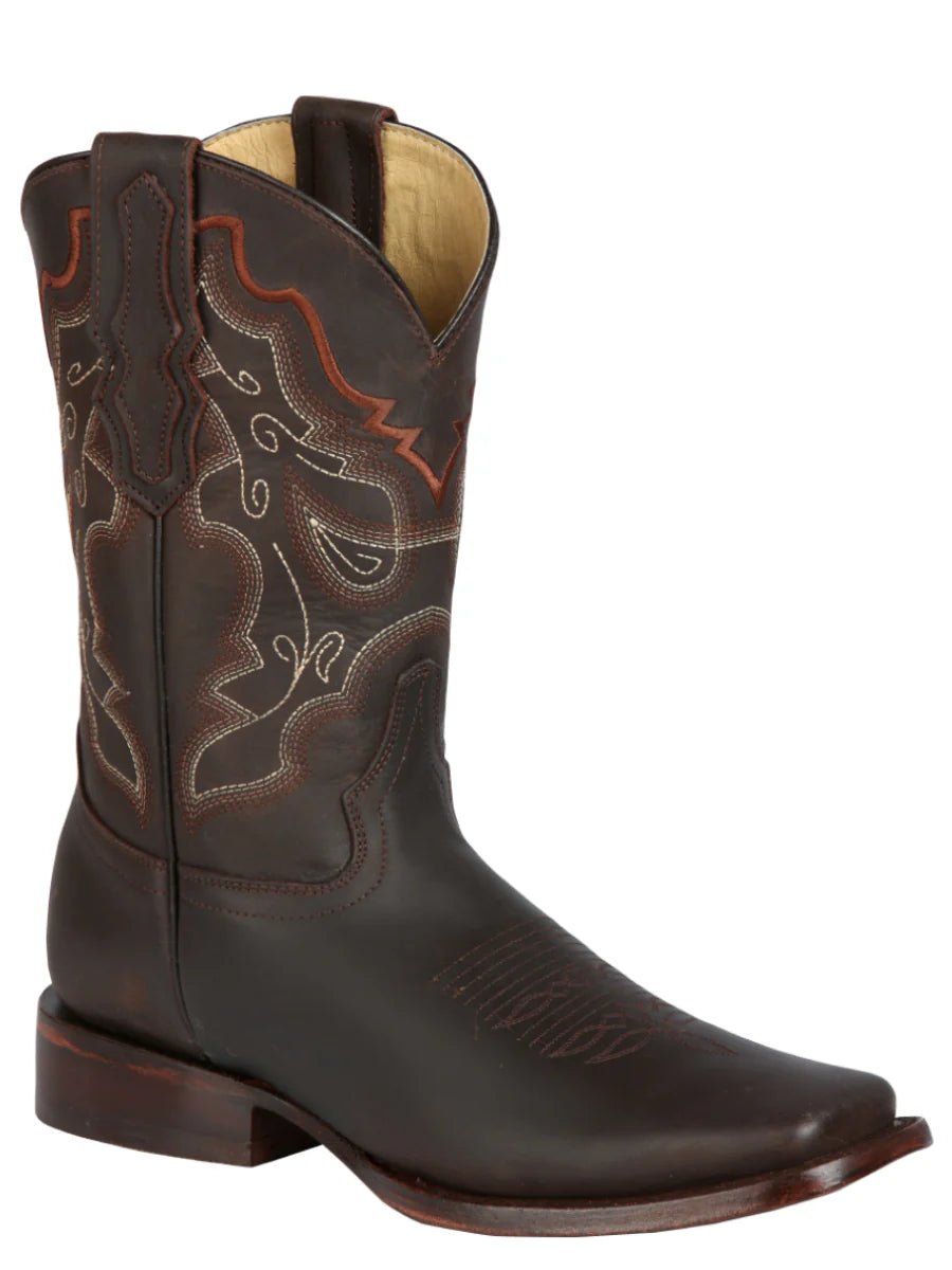 Men's Genuine Leather Classic Western Rodeo Cowboy Boots 'El General' Brown 44656 - BELLEZA'S - Men's Genuine Leather Classic Western Rodeo Cowboy Boots 'El General' Brown 44656 - Men's Boot - 04465601
