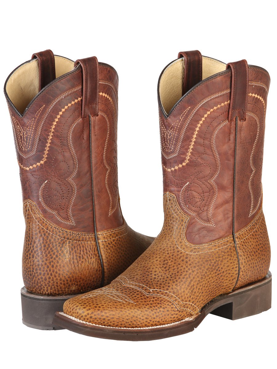 Men's Genuine Leather Classic Western Rodeo Cowboy Boots 'El General' Honey 43012 - BELLEZA'S - Men's Genuine Leather Classic Western Rodeo Cowboy Boots 'El General' Honey 43012 - Men's Boot - 04301201