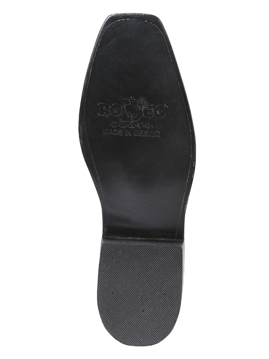 Men's Genuine Leather Cowhide Snout Classic Biker Boots 'El General' Waxy Black Color 134 - BELLEZA'S - Men's Genuine Leather Cowhide Snout Classic Biker Boots 'El General' Waxy Black Color 134 - Men's Boot - 00013401