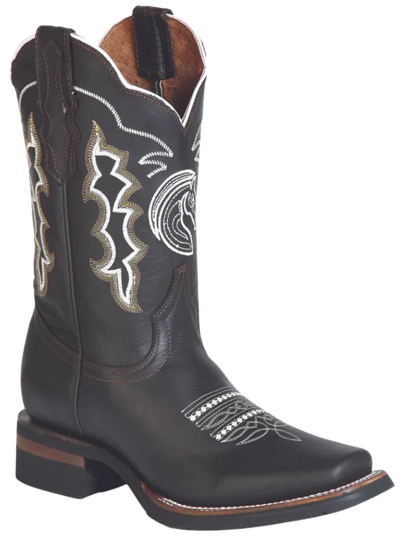 Men's Genuine Leather Embroidered Design Rodeo Cowboy Boots 'El General' 51114 - BELLEZA'S - Men's Genuine Leather Embroidered Design Rodeo Cowboy Boots 'El General' 51114 - Men's Boot - 05111401
