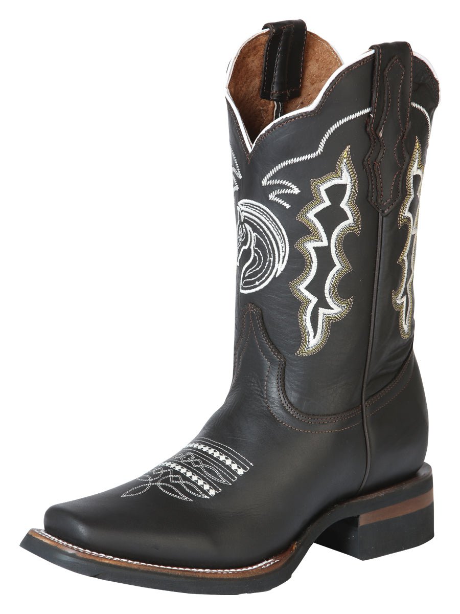 Men's Genuine Leather Embroidered Design Rodeo Cowboy Boots 'El General' 51114 - BELLEZA'S - Men's Genuine Leather Embroidered Design Rodeo Cowboy Boots 'El General' 51114 - Men's Boot - 05111401