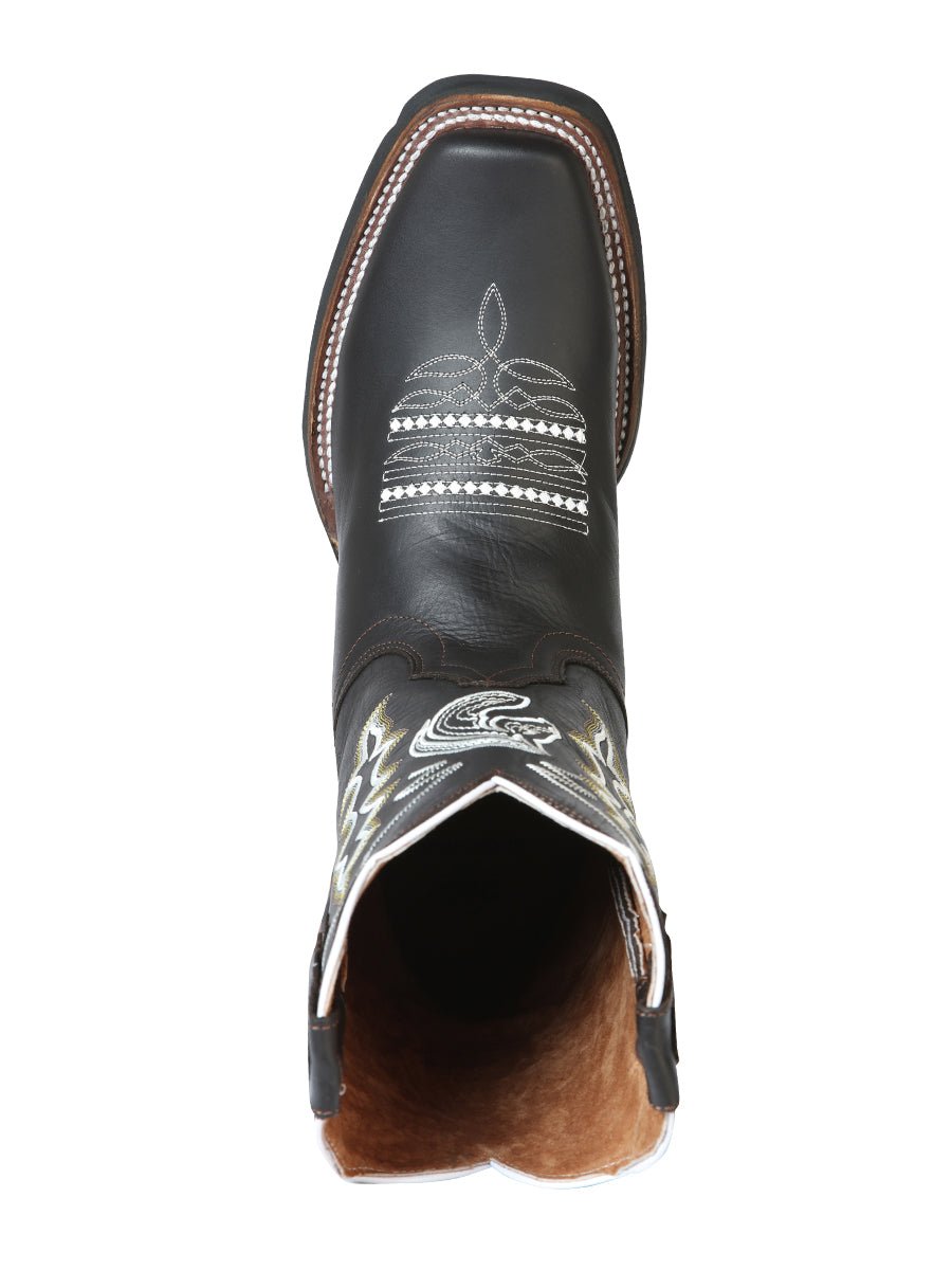 Men's Genuine Leather Embroidered Design Rodeo Cowboy Boots 'El General' 51114 - BELLEZA'S - Men's Genuine Leather Embroidered Design Rodeo Cowboy Boots 'El General' 51114 - Men's Boot - 05111401