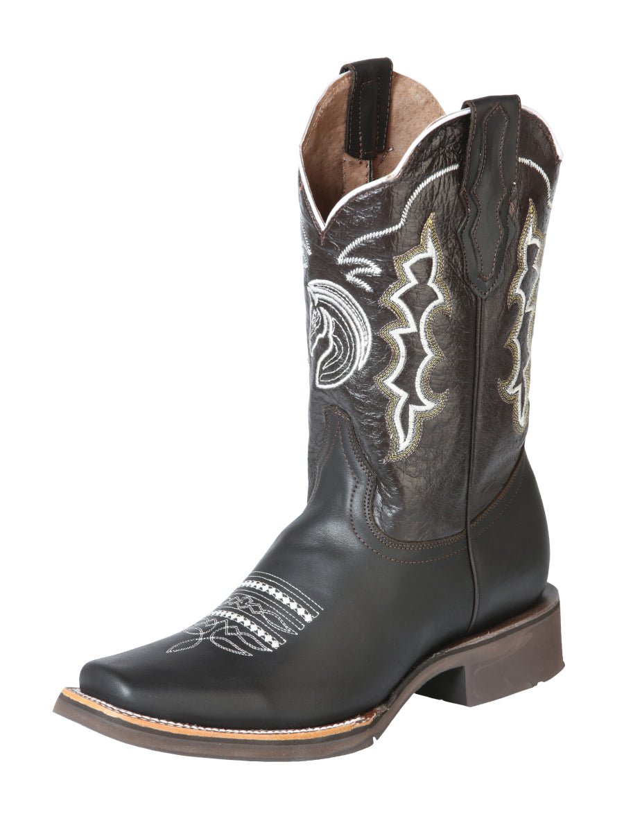 Men's Genuine Leather Embroidered Design Western Cowboy Boots 'El General' 51118 - BELLEZA'S - Men's Genuine Leather Embroidered Design Western Cowboy Boots 'El General' 51118 - Men's Boot - 05111801